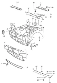 Bodywork front part — VW GTI factory diagram