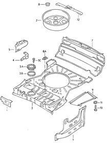 Boot floor plate — VW GTI factory diagram
