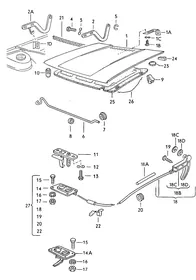 Bonnet — VW GTI factory diagram