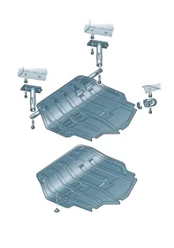 Engine/gearbox assy skid plate — VW GTI factory diagram