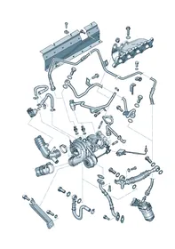 Exhaust gas turbocharger — VW GTI factory diagram