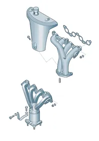 Exhaust manifolds — VW GTI factory diagram