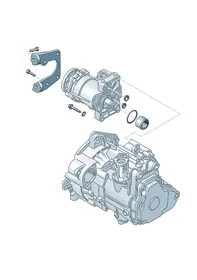 Transmission securing parts — VW GTI factory diagram