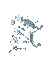 Clutch pedal mechanism — VW GTI factory diagram