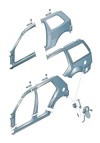 Sectional part - side panel frame — VW GTI factory diagram
