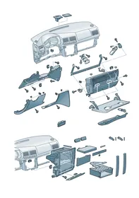 Dashboard fittings — VW GTI factory diagram
