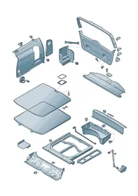 Luggage compartment floor covering — VW GTI factory diagram