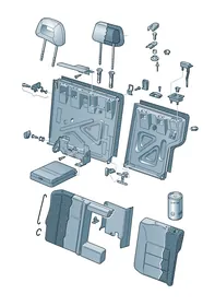 Backrest, split — VW GTI factory diagram