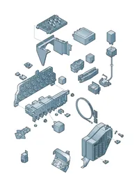 Central electrics, fuse box, relay carrier, relays — VW GTI factory diagram