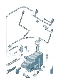 Windscreen washer system — VW GTI factory diagram