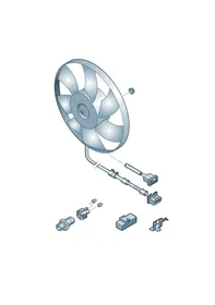 Radiator fan overview — VW GTI factory diagram