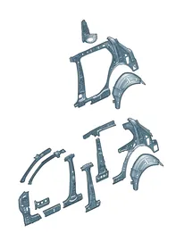 Side panel, inner — VW GTI factory diagram