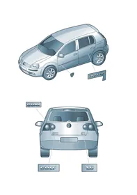 Inscriptions/lettering — VW GTI factory diagram