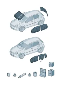 Window glasses — VW GTI factory diagram