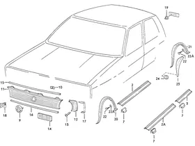 Sill trim strip — VW GTI factory diagram