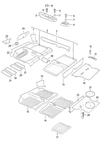 Front panel linings — VW GTI factory diagram