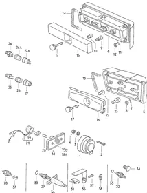 Brake, turn signal and taillights — VW GTI factory diagram