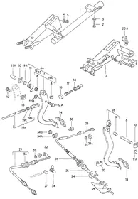 Brake, clutch pedal cluster, clutch cable — VW GTI factory diagram