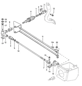 Brake servo components — VW GTI factory diagram