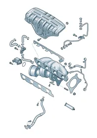Exhaust manifold — VW GTI factory diagram