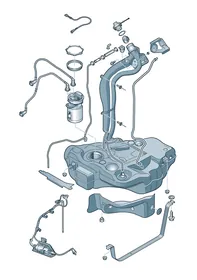 Fuel tank — VW GTI factory diagram