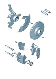 Floating caliper brake — VW GTI factory diagram