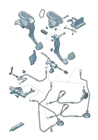 Clutch pedal mechanism — VW GTI factory diagram