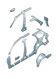Side panel, inner — VW GTI factory diagram