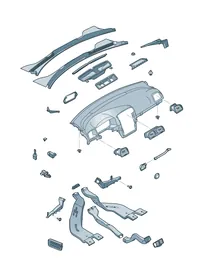 Air and footwell heater ducts, air hoses and vents — VW GTI factory diagram