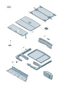 Luggage compartment floor covering — VW GTI factory diagram