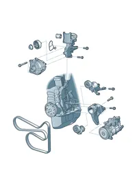Connecting and mounting parts — VW GTI factory diagram