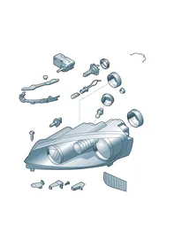 Halogen twin headlights — VW GTI factory diagram