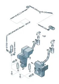 Windscreen washer system — VW GTI factory diagram