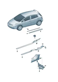 Protective strip — VW GTI factory diagram