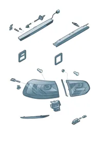 LED tail light — VW GTI factory diagram