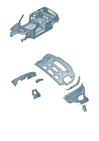 Convertible top stowage box — VW GTI factory diagram