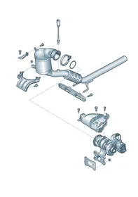 Exhaust pipe — VW GTI factory diagram