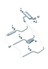 Centre silencer — VW GTI factory diagram