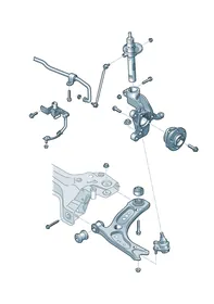 Track control arm, complete — VW GTI factory diagram