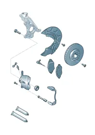 Floating caliper brake — VW GTI factory diagram