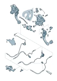 Clutch pedal mechanism — VW GTI factory diagram