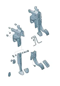 Brake and accelerator lever mechanism — VW GTI factory diagram