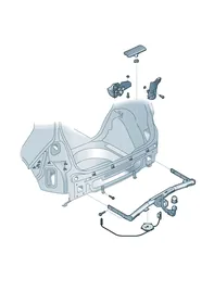 Tow hitch, swivel-type — VW GTI factory diagram
