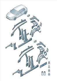 Side panel, inner — VW GTI factory diagram