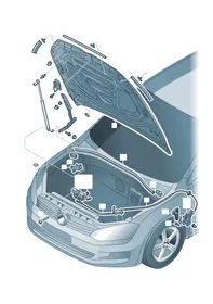 Bonnet — VW GTI factory diagram