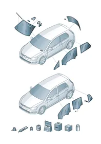 Window glasses — VW GTI factory diagram