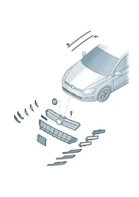 Radiator grille — VW GTI factory diagram