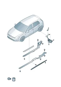 Sill trim strip — VW GTI factory diagram