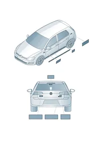 Inscriptions/lettering — VW GTI factory diagram