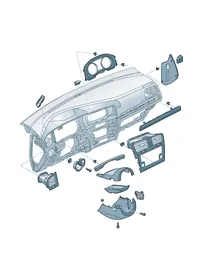 Dashboard fittings — VW GTI factory diagram